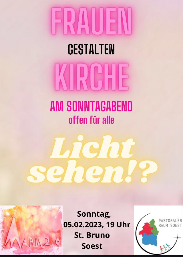 Read more about the article 5. Feb: „Frauen gestalten Kirche“ Licht sehen!?